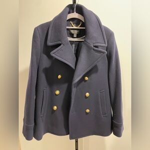 Women’s J. Crew Dark Blue Peacoat with Brass Buttons M